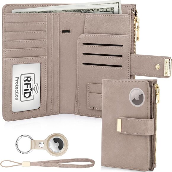 Passport Holder with Airtag for Women/Men Airtag Passport Wallet for Travel Lea